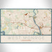 West Monroe Louisiana Map Print Landscape Orientation in Woodblock Style With Shaded Background