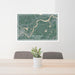 24x36 West Newbury Massachusetts Map Print Lanscape Orientation in Afternoon Style Behind 2 Chairs Table and Potted Plant