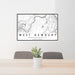 24x36 West Newbury Massachusetts Map Print Lanscape Orientation in Classic Style Behind 2 Chairs Table and Potted Plant