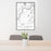 24x36 West Newbury Massachusetts Map Print Portrait Orientation in Classic Style Behind 2 Chairs Table and Potted Plant