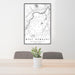 24x36 West Newbury Massachusetts Map Print Portrait Orientation in Classic Style Behind 2 Chairs Table and Potted Plant