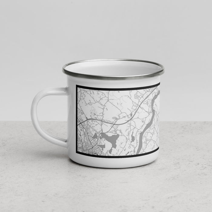 Left View Custom West Newbury Massachusetts Map Enamel Mug in Classic
