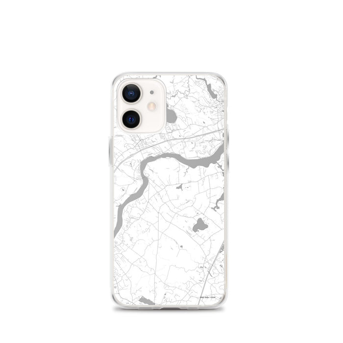 Custom iPhone 12 mini West Newbury Massachusetts Map Phone Case in Classic