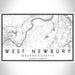 West Newbury Massachusetts Map Print Landscape Orientation in Classic Style With Shaded Background