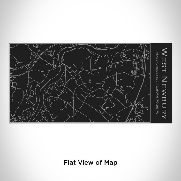 Rendered View of West Newbury Massachusetts Map Engraving on 17oz Stainless Steel Insulated Cola Bottle in Black