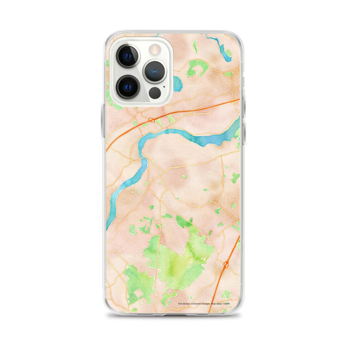 Custom iPhone 12 Pro Max West Newbury Massachusetts Map Phone Case in Watercolor