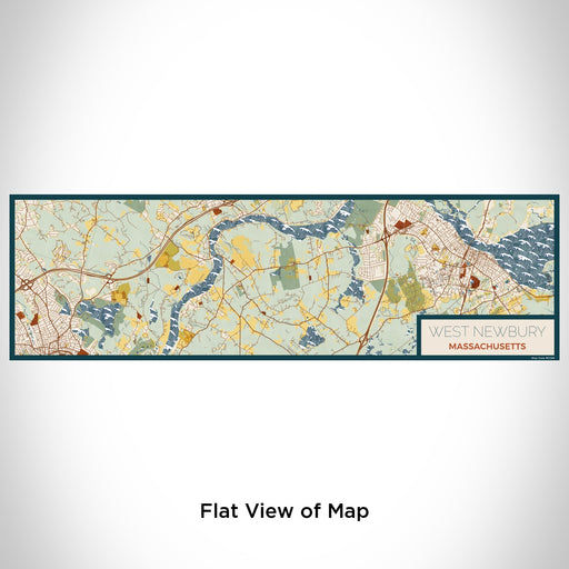 Flat View of Map Custom West Newbury Massachusetts Map Enamel Mug in Woodblock