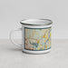 Left View Custom West Newbury Massachusetts Map Enamel Mug in Woodblock