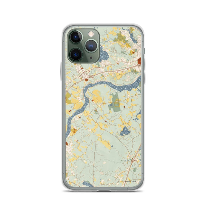 Custom iPhone 11 Pro West Newbury Massachusetts Map Phone Case in Woodblock