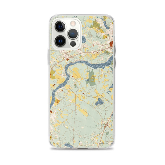 Custom iPhone 12 Pro Max West Newbury Massachusetts Map Phone Case in Woodblock