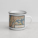 Right View Custom West New York New Jersey Map Enamel Mug in Woodblock