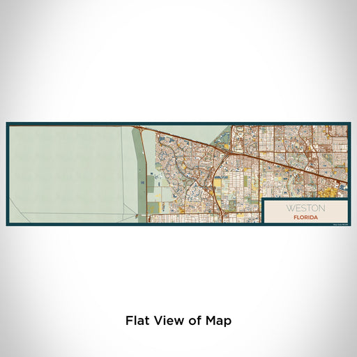 Flat View of Map Custom Weston Florida Map Enamel Mug in Woodblock
