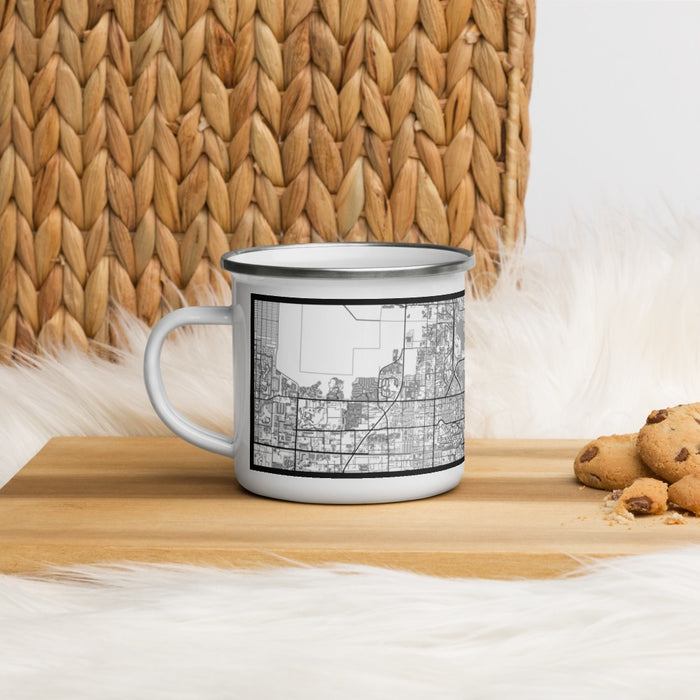 Left View Custom West Palm Beach Florida Map Enamel Mug in Classic on Table Top