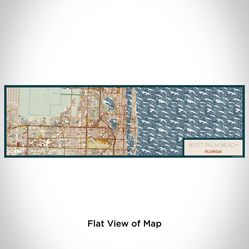 Flat View of Map Custom West Palm Beach Florida Map Enamel Mug in Woodblock