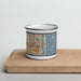 Front View Custom West Palm Beach Florida Map Enamel Mug in Woodblock on Cutting Board