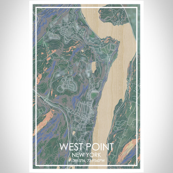 West Point New York Map Print Portrait Orientation in Afternoon Style With Shaded Background