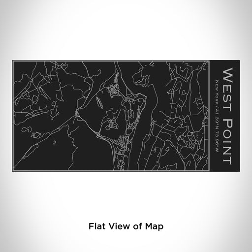 Rendered View of West Point New York Map Engraving on 17oz Stainless Steel Insulated Cola Bottle in Black
