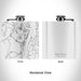 Rendered View of West Point New York Map Engraving on 6oz Stainless Steel Flask in White