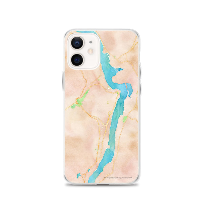 Custom West Point New York Map iPhone 12 Phone Case in Watercolor