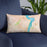 Custom West Point New York Map Throw Pillow in Watercolor on Blue Colored Chair