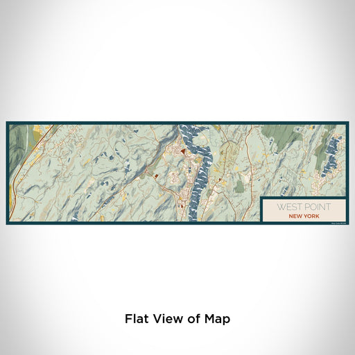 Flat View of Map Custom West Point New York Map Enamel Mug in Woodblock