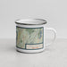 Right View Custom West Point New York Map Enamel Mug in Woodblock
