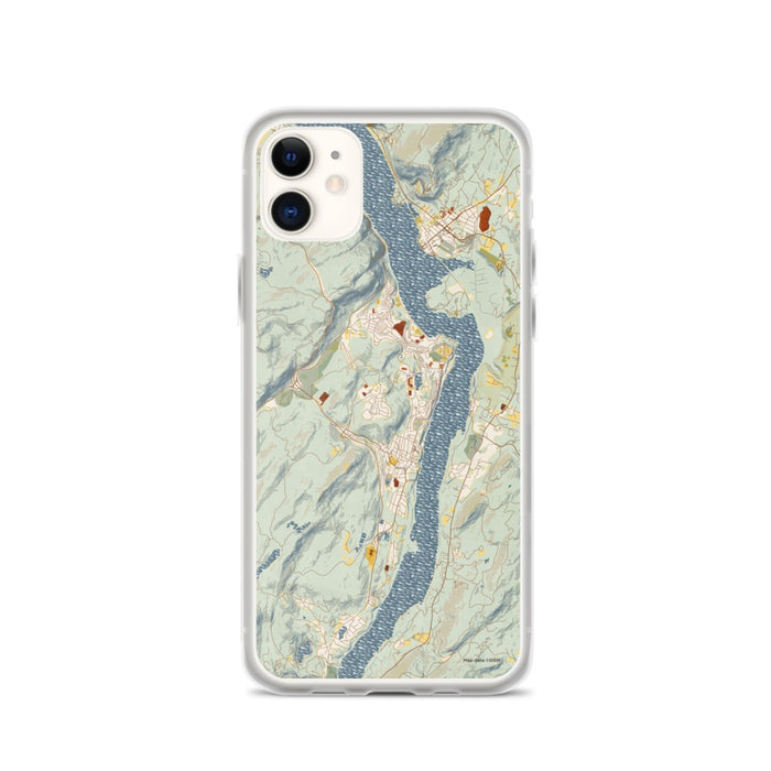 Custom West Point New York Map Phone Case in Woodblock