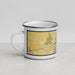 Left View Custom West Sacramento California Map Enamel Mug in Woodblock