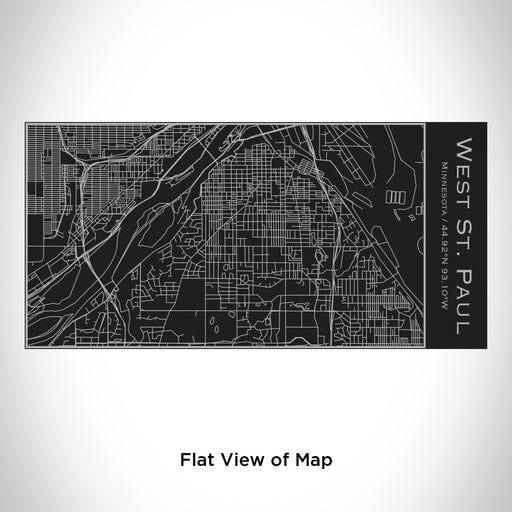Rendered View of West St. Paul Minnesota Map Engraving on 17oz Stainless Steel Insulated Cola Bottle in Black