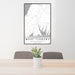 24x36 West Tisbury Massachusetts Map Print Portrait Orientation in Classic Style Behind 2 Chairs Table and Potted Plant
