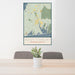 24x36 West Tisbury Massachusetts Map Print Portrait Orientation in Woodblock Style Behind 2 Chairs Table and Potted Plant