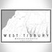 West Tisbury Massachusetts Map Print Landscape Orientation in Classic Style With Shaded Background