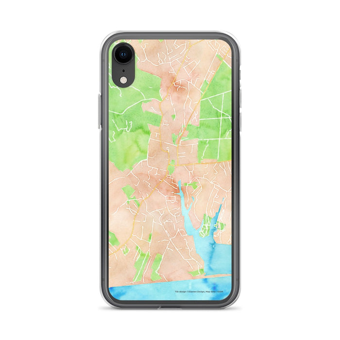 Custom iPhone XR West Tisbury Massachusetts Map Phone Case in Watercolor