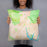 Person holding 18x18 Custom West Tisbury Massachusetts Map Throw Pillow in Watercolor