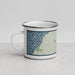 Left View Custom West Tisbury Massachusetts Map Enamel Mug in Woodblock