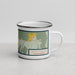 Right View Custom West Tisbury Massachusetts Map Enamel Mug in Woodblock
