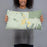 Person holding 20x12 Custom West Tisbury Massachusetts Map Throw Pillow in Woodblock