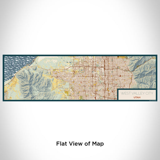 Flat View of Map Custom West Valley City Utah Map Enamel Mug in Woodblock