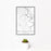 12x18 Wethersfield Connecticut Map Print Portrait Orientation in Classic Style With Small Cactus Plant in White Planter