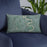 Custom Wethersfield Connecticut Map Throw Pillow in Afternoon on Blue Colored Chair