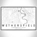 Wethersfield Connecticut Map Print Landscape Orientation in Classic Style With Shaded Background