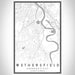 Wethersfield Connecticut Map Print Portrait Orientation in Classic Style With Shaded Background