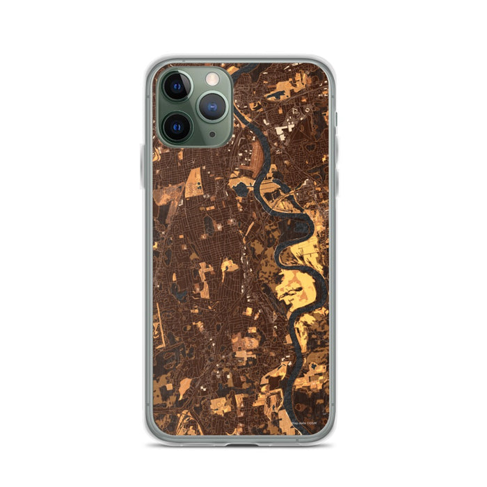 Custom iPhone 11 Pro Wethersfield Connecticut Map Phone Case in Ember