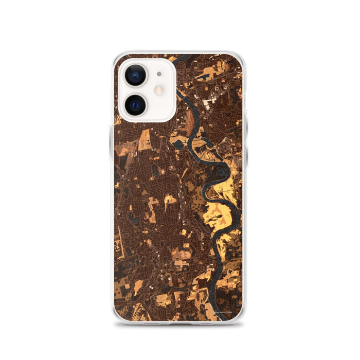 Custom iPhone 12 Wethersfield Connecticut Map Phone Case in Ember