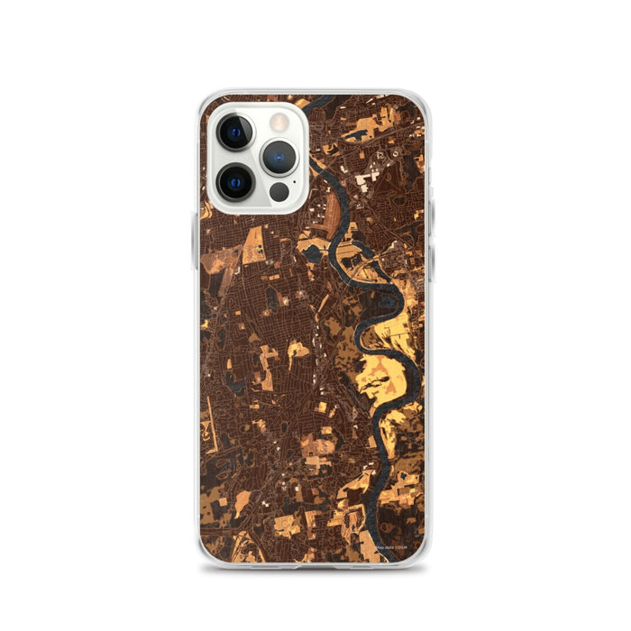 Custom iPhone 12 Pro Wethersfield Connecticut Map Phone Case in Ember