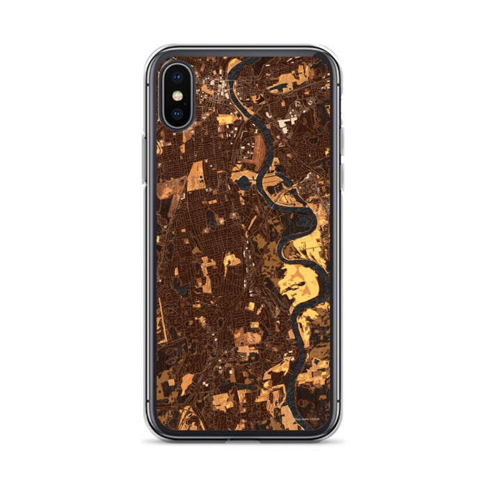Custom iPhone X/XS Wethersfield Connecticut Map Phone Case in Ember