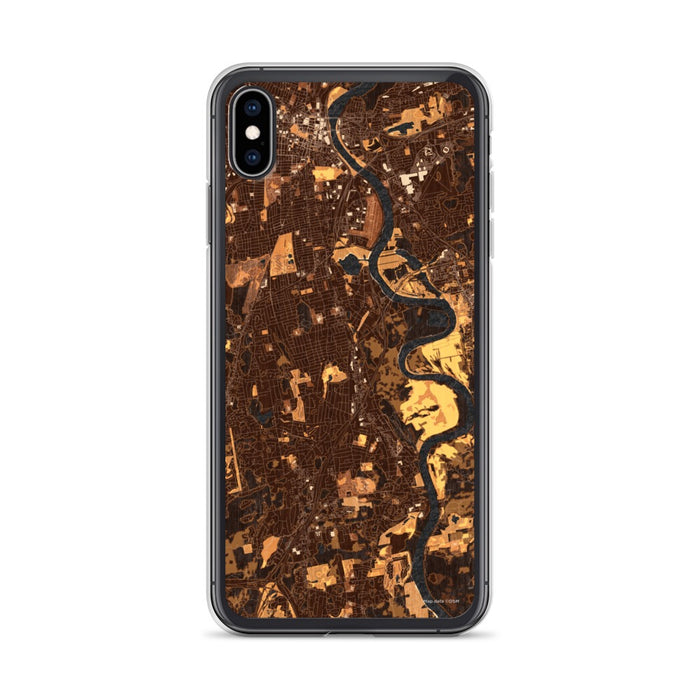 Custom iPhone XS Max Wethersfield Connecticut Map Phone Case in Ember