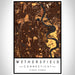 Wethersfield Connecticut Map Print Portrait Orientation in Ember Style With Shaded Background