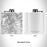 Rendered View of Wethersfield Connecticut Map Engraving on 6oz Stainless Steel Flask in White