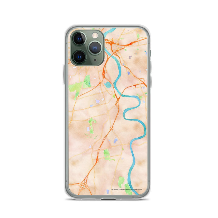 Custom iPhone 11 Pro Wethersfield Connecticut Map Phone Case in Watercolor